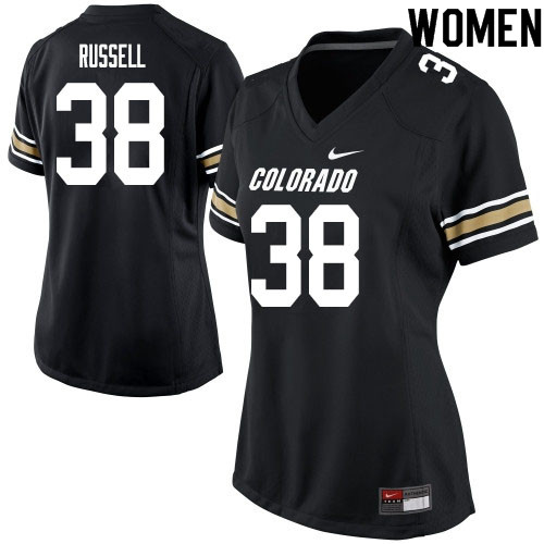 Women #38 Brady Russell Colorado Buffaloes College Football Jerseys Sale-Black - Click Image to Close